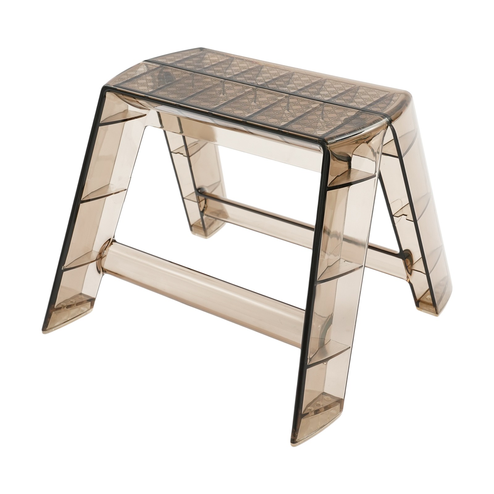 2 Step Protable Step Ladder Step Stool Clear Brown Stool For Indoor Outdoor