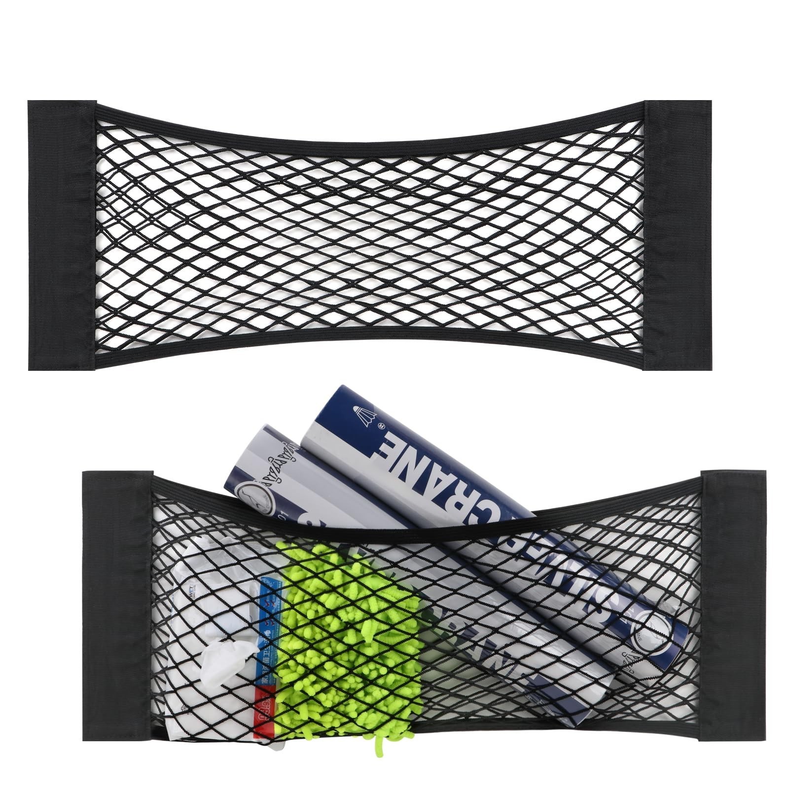 2 Packs Universal Mesh Cargo Net,Elastic Car Storage Net Pocket Bag for Trunk...