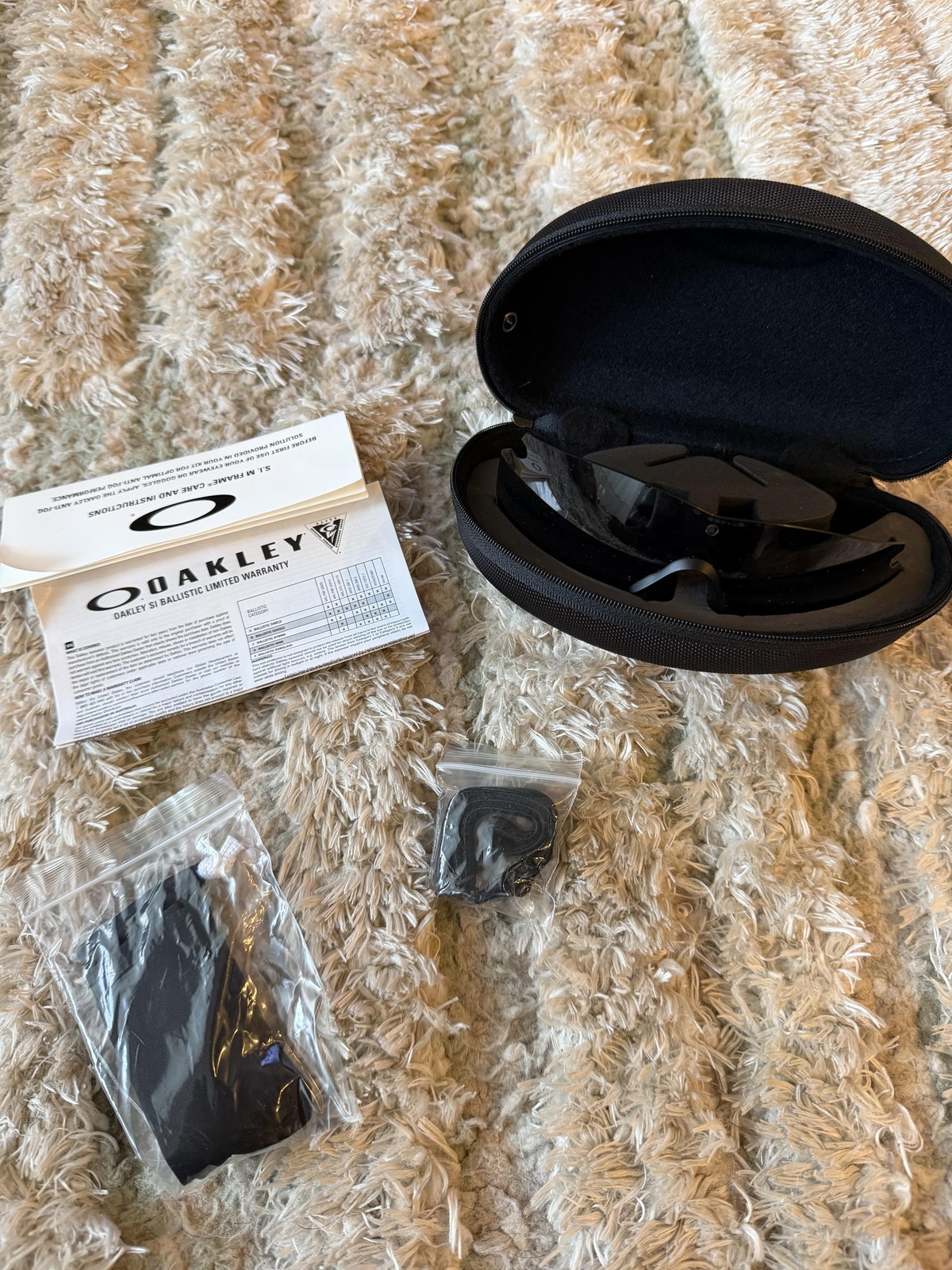 Oakley SI Ballistic Shield Sunglasses Black Case Strap Z87+ Safety USA Made