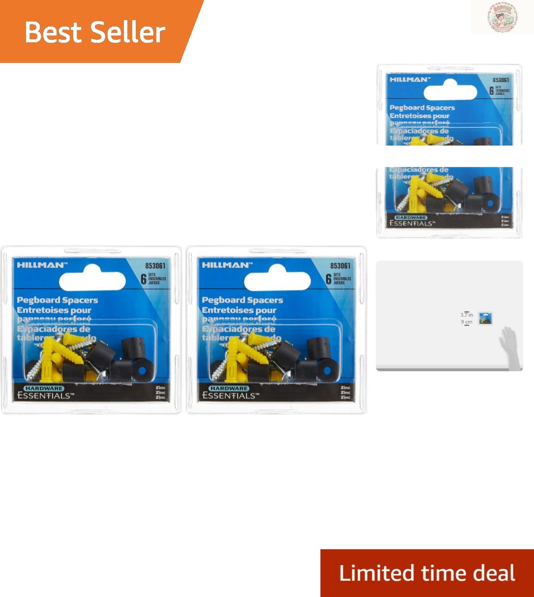 Heavy-Duty Pegboard Spacer Kit – 2 Metal Spacers with Secure Drywall Anchors