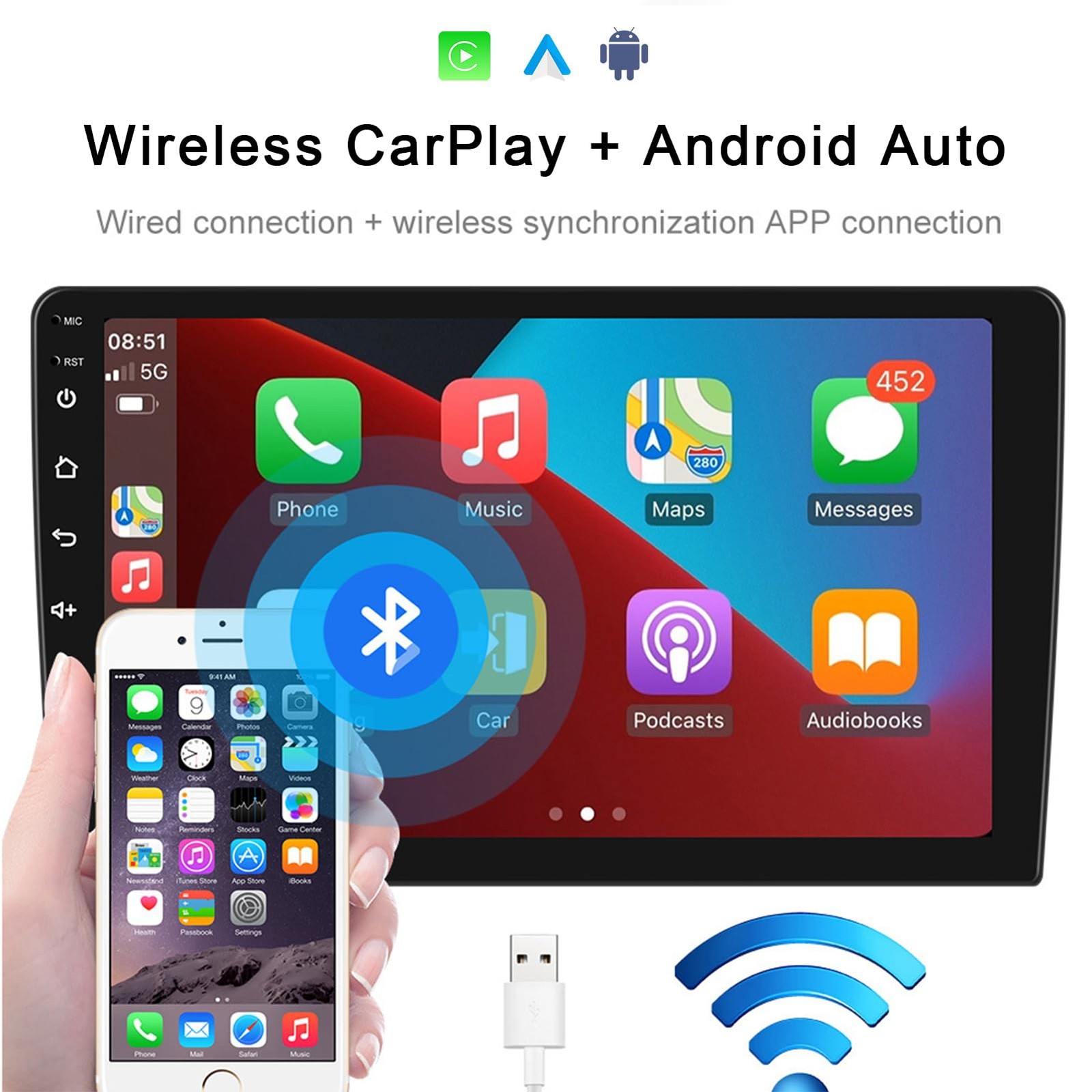 4 core 64G Carplay Android Car Stereo Radio For 2015-2018 Subaru Legacy Outback