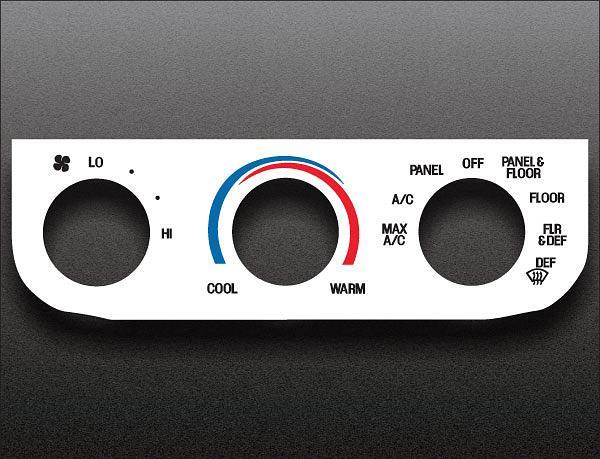 1997-2002 Ford Truck F-150 F-250 Expedition White Heater Control Overlay HVAC