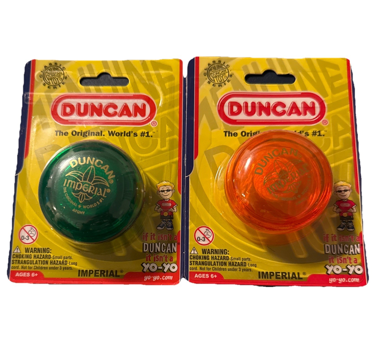 Duncan Imperial Yo-Yo - Lot of 2 - New - Sealed - Green - Orange- FastShip!