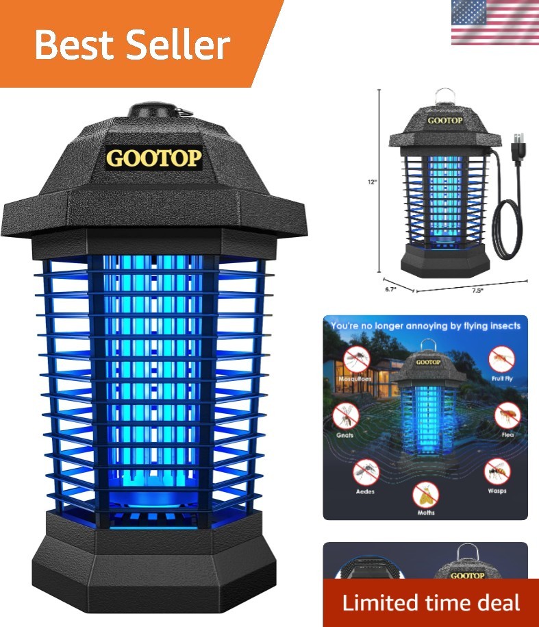 Bug Zapper Outdoor, Mosquito Zapper, 4200V 3 Prong Plug in Electric Fly Zappe...