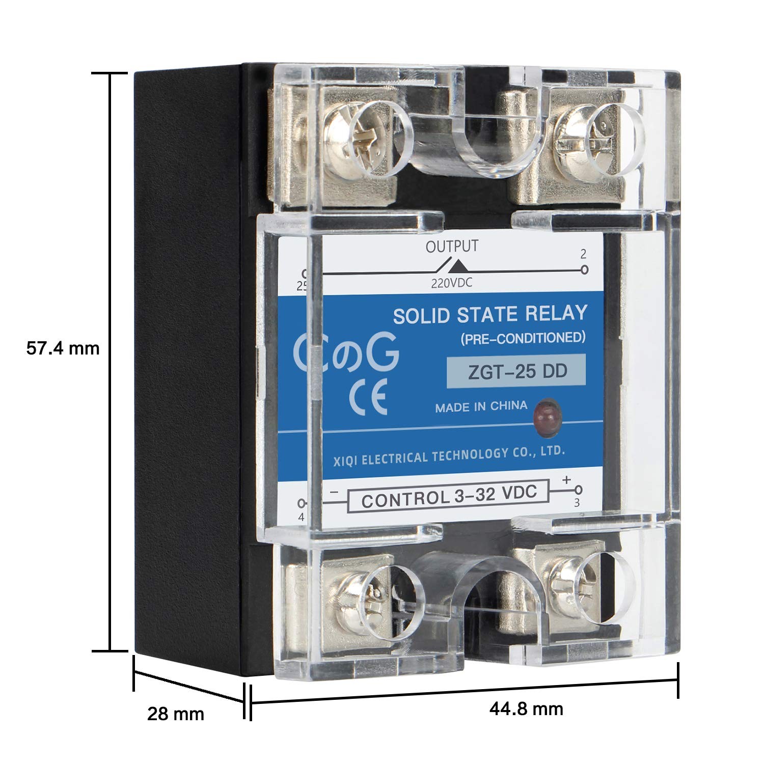 CG Solid State Relay SSR-25DD DC to DC Input 3-32VDC To Output 5-240VDC 25A S...