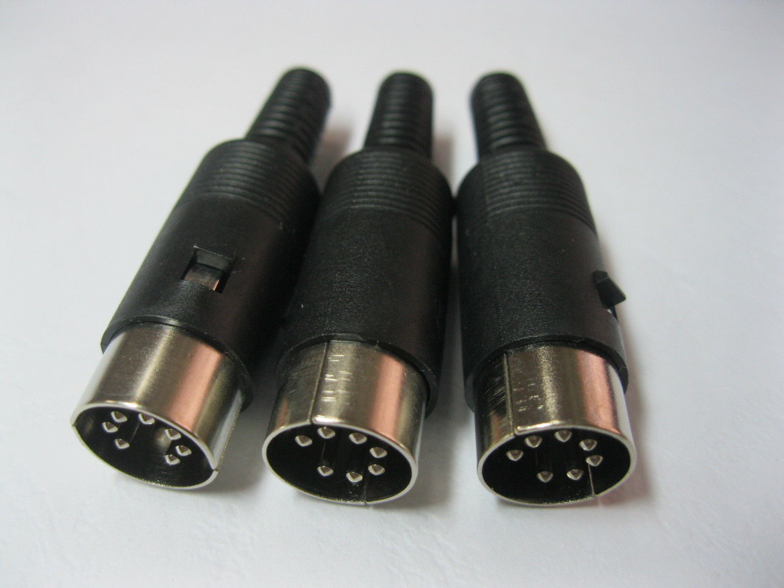 8 pcs 7 Pin Male DIN Plug Connector with Plastic Handle Black New