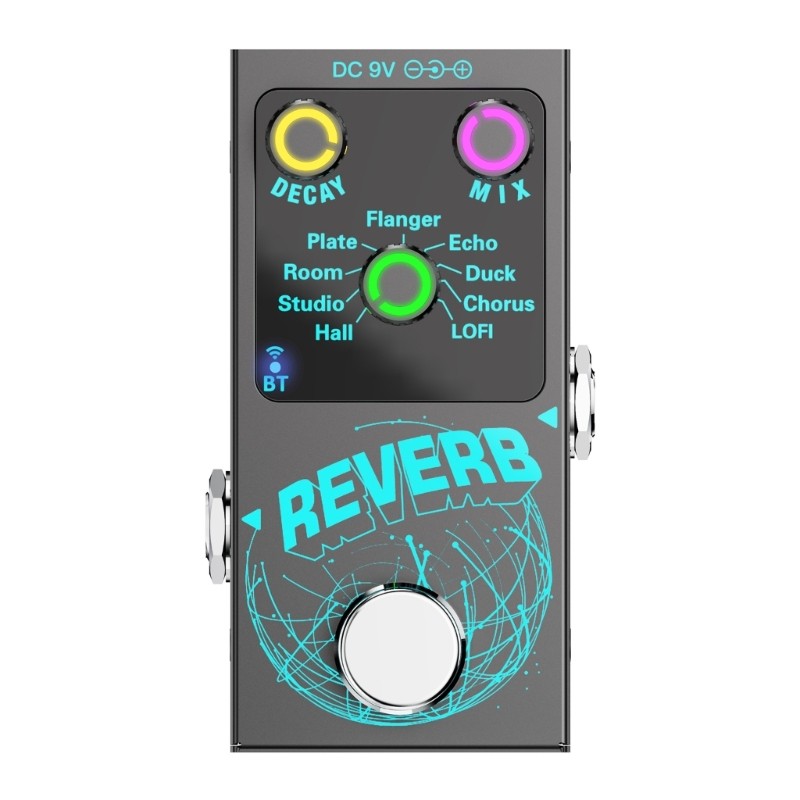 Guitar Effect Pedal with 9 Modes Reverbs Effector Single Block Reverbs Effector