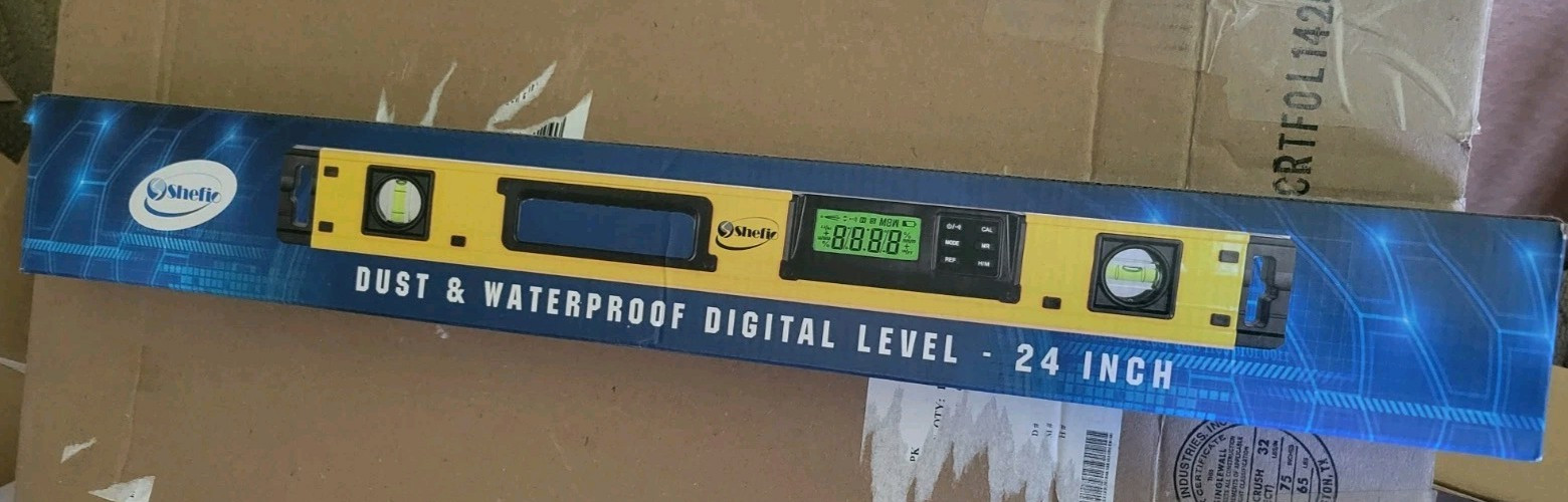 Shefio 24 Inch Digital Level. Model:  R600. OPEN BOX, NEVER USED.