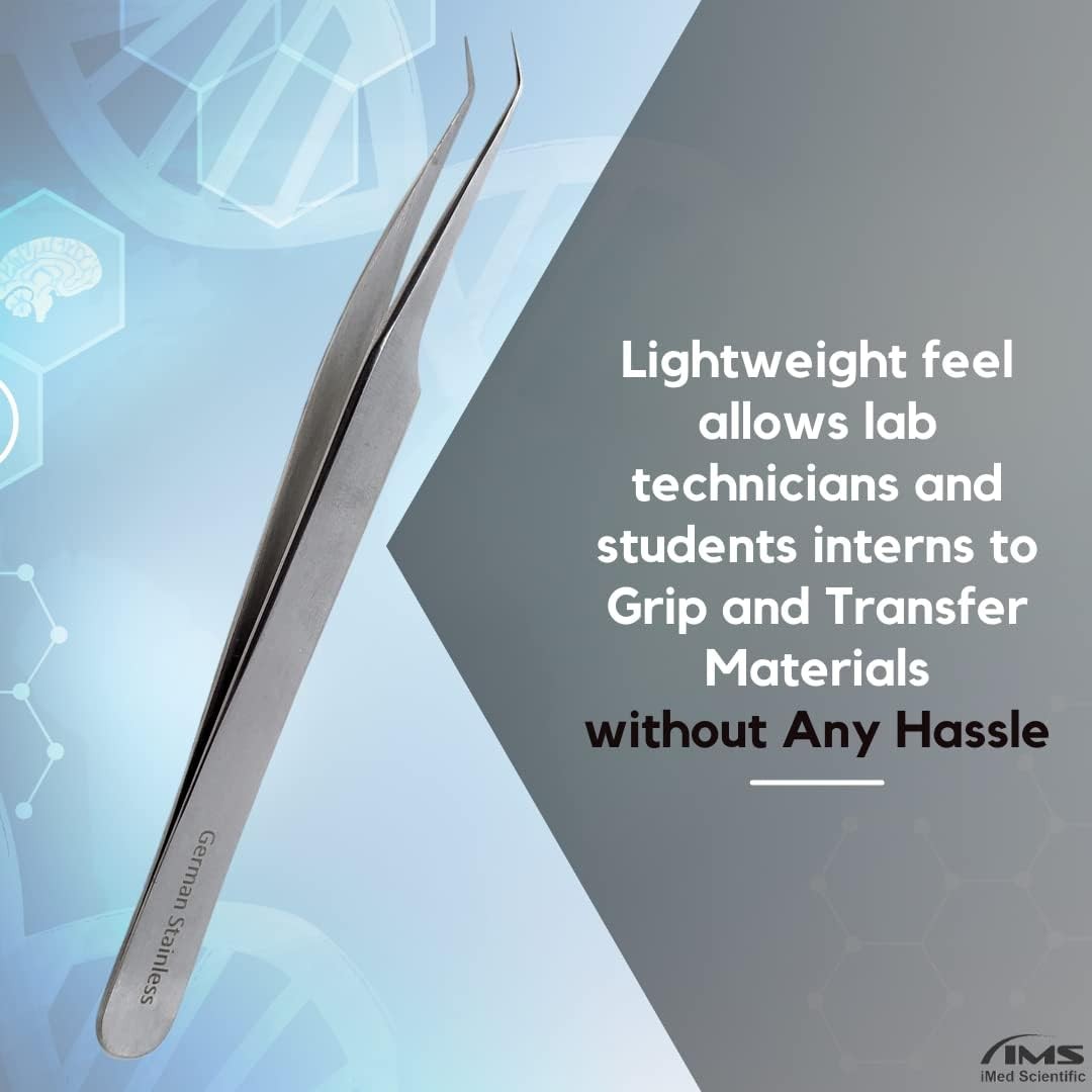 High Precision Stainless Steel Lab Tweezer/Forceps with Fine Pointed Tips 4.75"