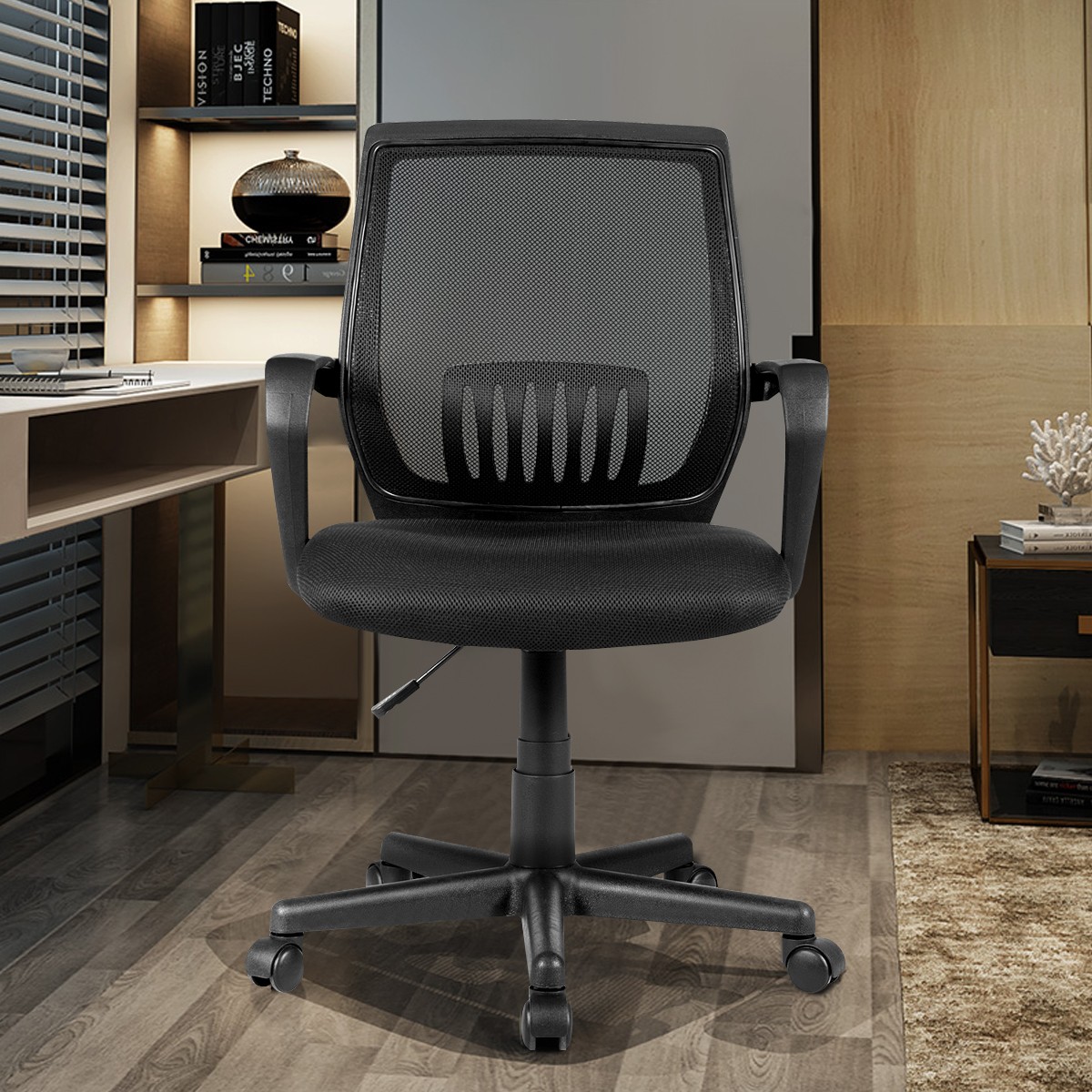 Mesh Office Chair Computer Desk Chair Lumbar Support w/Adjustable Rolling Swivel