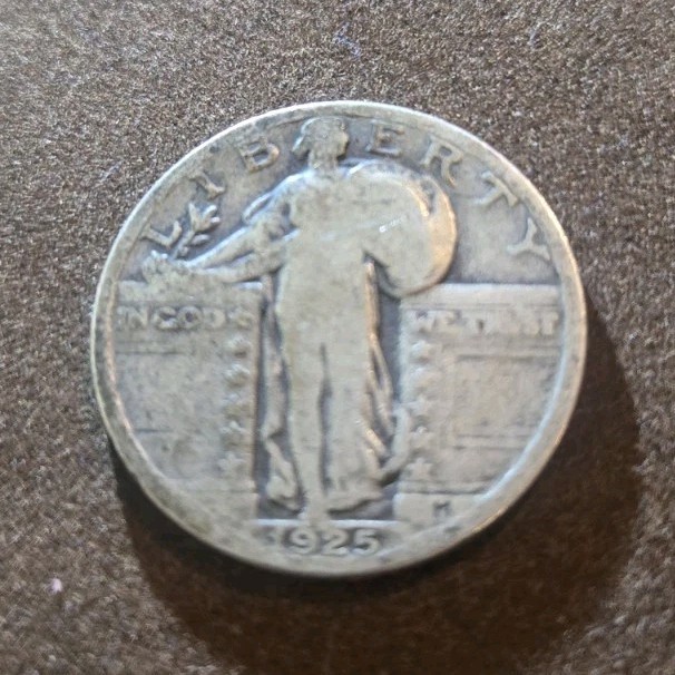 1925 Standing Liberty Silver Quarter 25C US Coin Circulated Uncertified