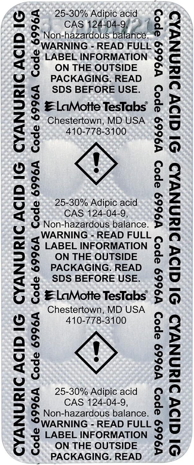 LaMotte 6996A Instrument Grade TesTabs ColorQ, Cyanuric Acid CYA 50 count, 6996