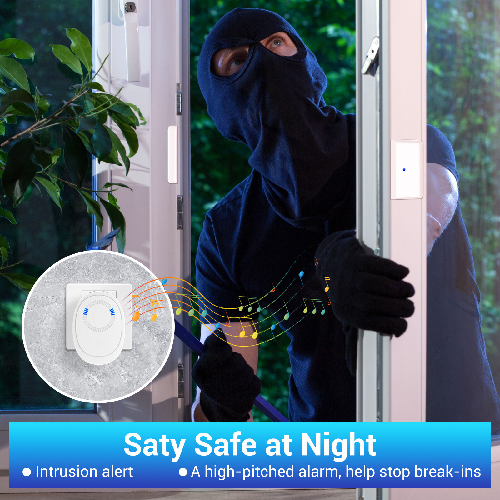 Magnetic Sensor Wireless Window Door Open Sensor Alarm 58 Chime Home Security