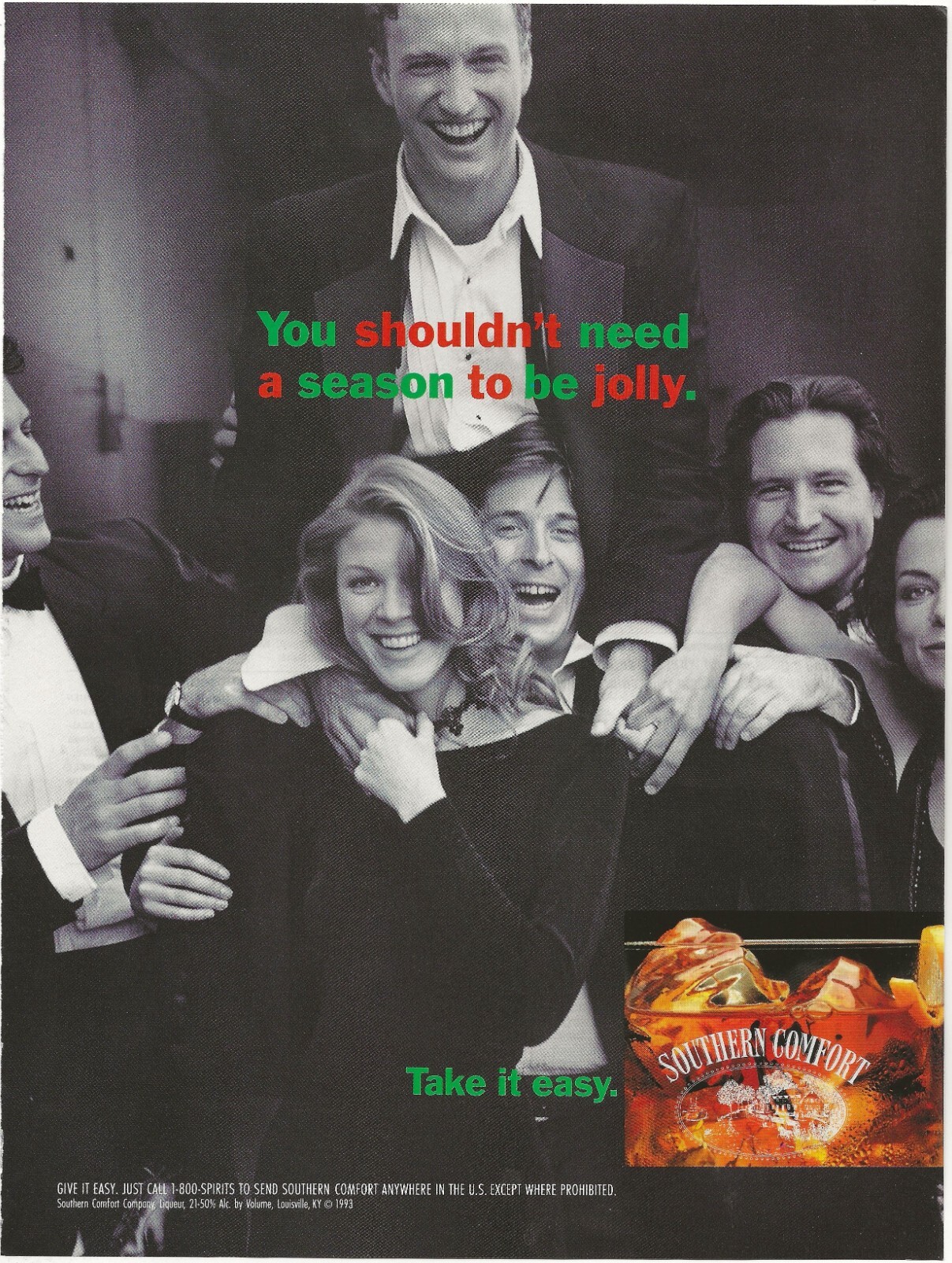 Vintage Print Ad Southern Comfort You Shouldn't Need A Season To Be Jolly 1994