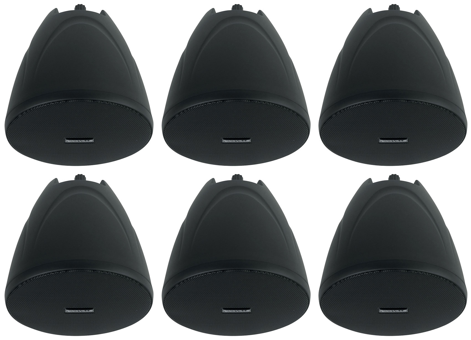 6) Rockville PEN-40T Black 4" 70V Hanging Pendant Speakers Commercial/Restaurant