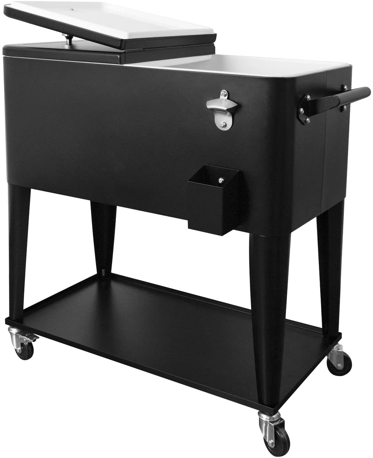 Portable 80QT Rolling Cooler Cart Ice Chest for Outdoor Patio Deck Party