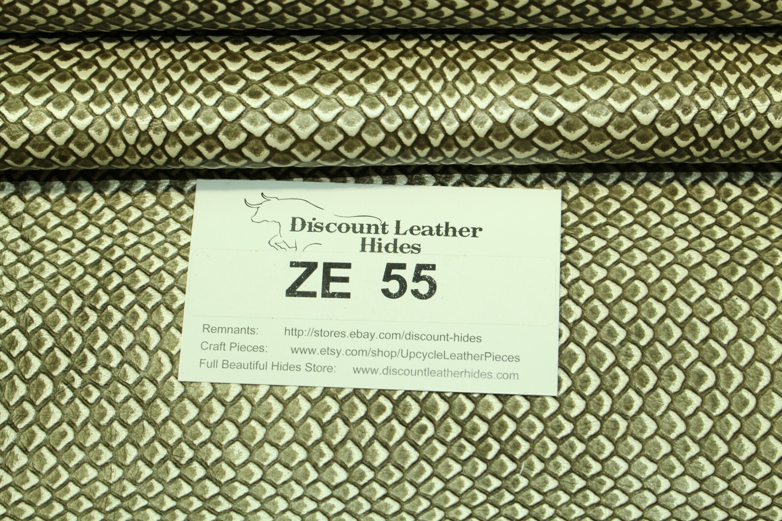 Rumplesnakeskin Cowhide Embossed Snake Print ZE 55