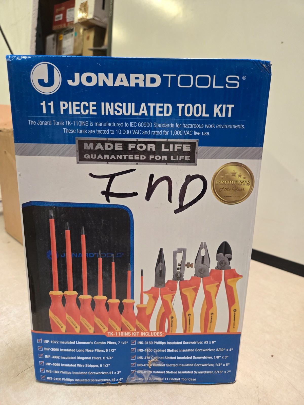 JONARD TOOLS TK-110INS Insulated Tool Set,11 pc. 2TDP7 Sealed