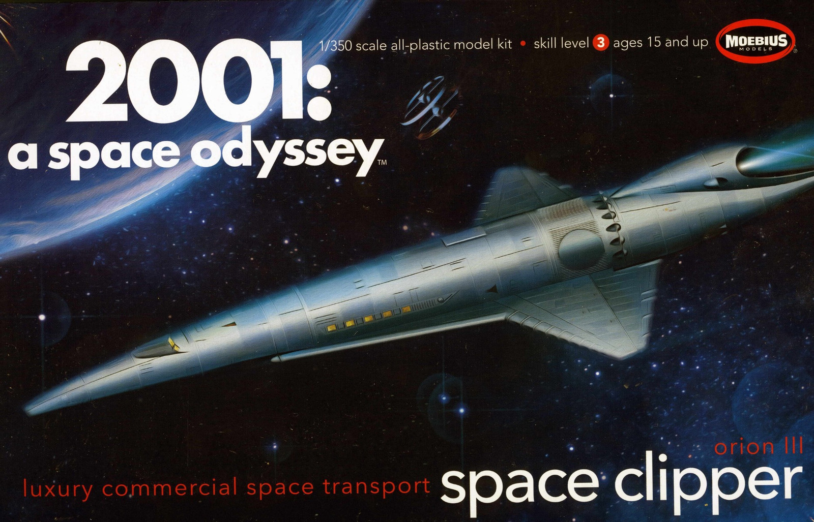 Moebius 1/350 2001: A Space Odyssey Orion III Space Clipper Plastic Model Kit