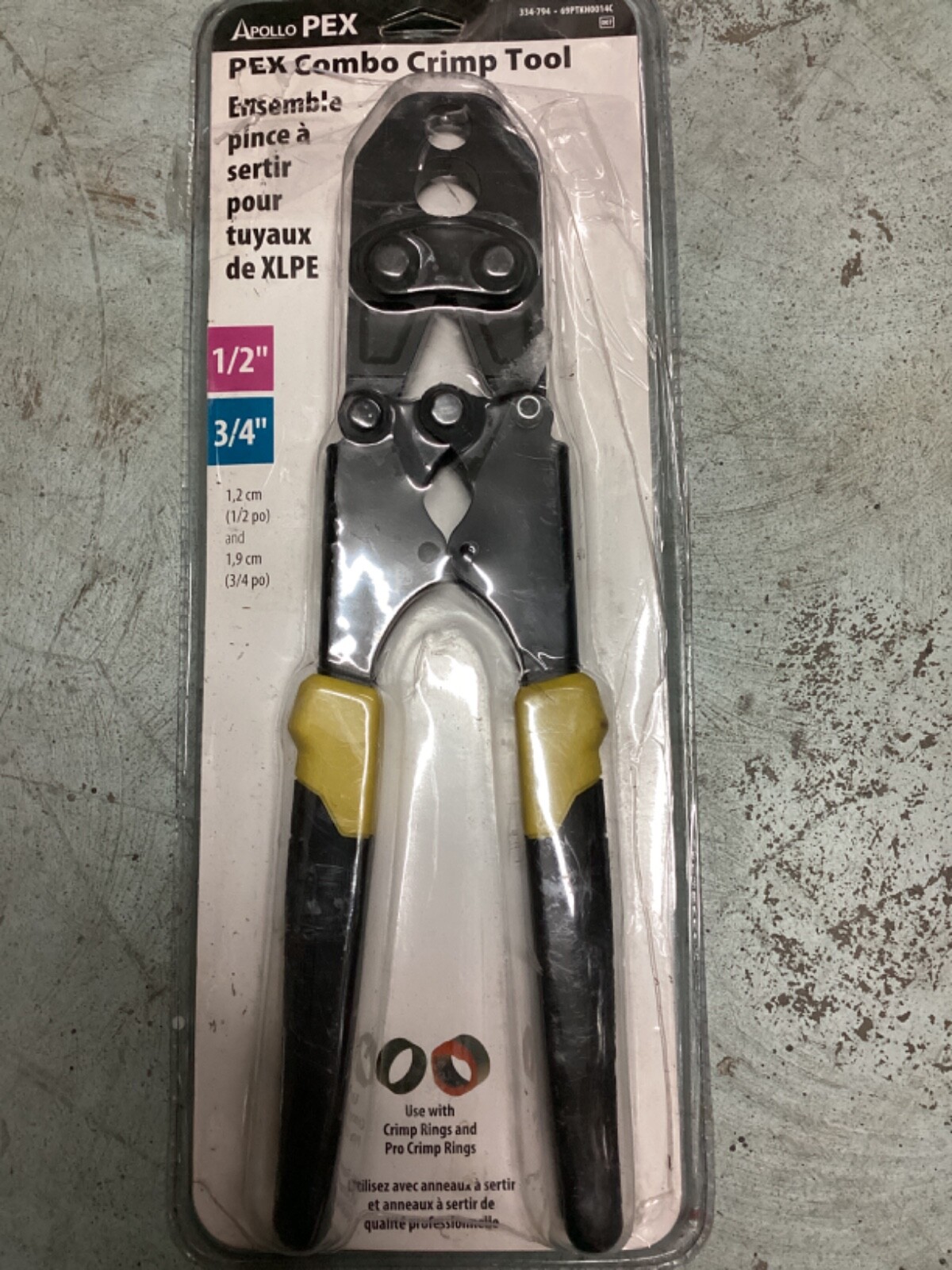 Apollo Pex Combo Crimp Tool. For 1/2" and 3/4" Pex. Use w/Crimp & Pro Crimp Ring