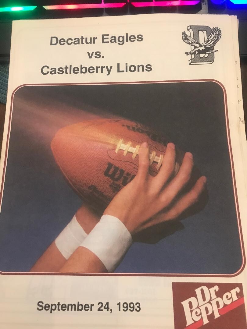 4-FOR-1! Decatur vs. Castleberry '93 Dist. Football Game Programs + BONUS ITEMS!