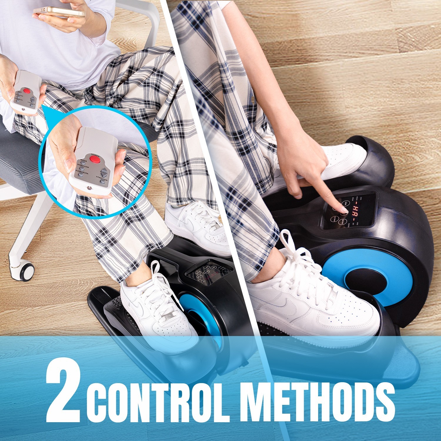 Under table elliptical stepper, sitting leg exercise equipment, fitness machine