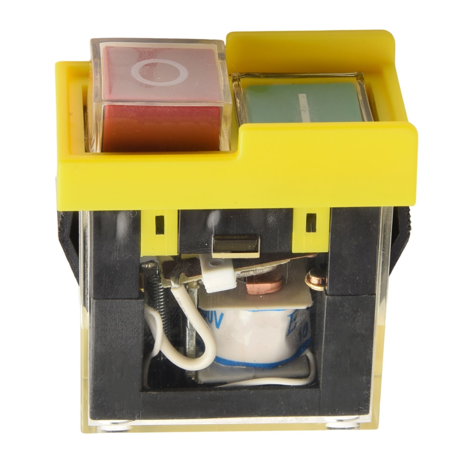 User friendly start button switch with power off and undervoltage protection