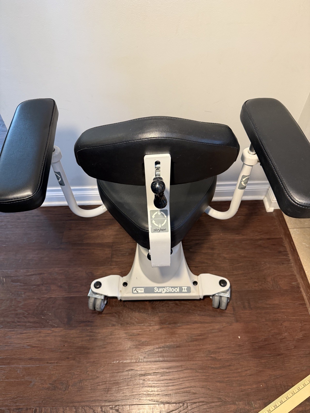 Stryker 830 SurgiStool II Surgeon Stool w/ Adjustable Back and Armrests