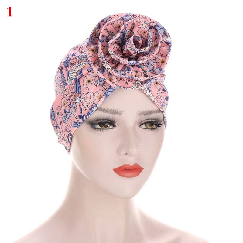 Womens Hair Loss Head Scarf Turban Cap Big Flower Muslim Cancer Chemo Hat Cover❥