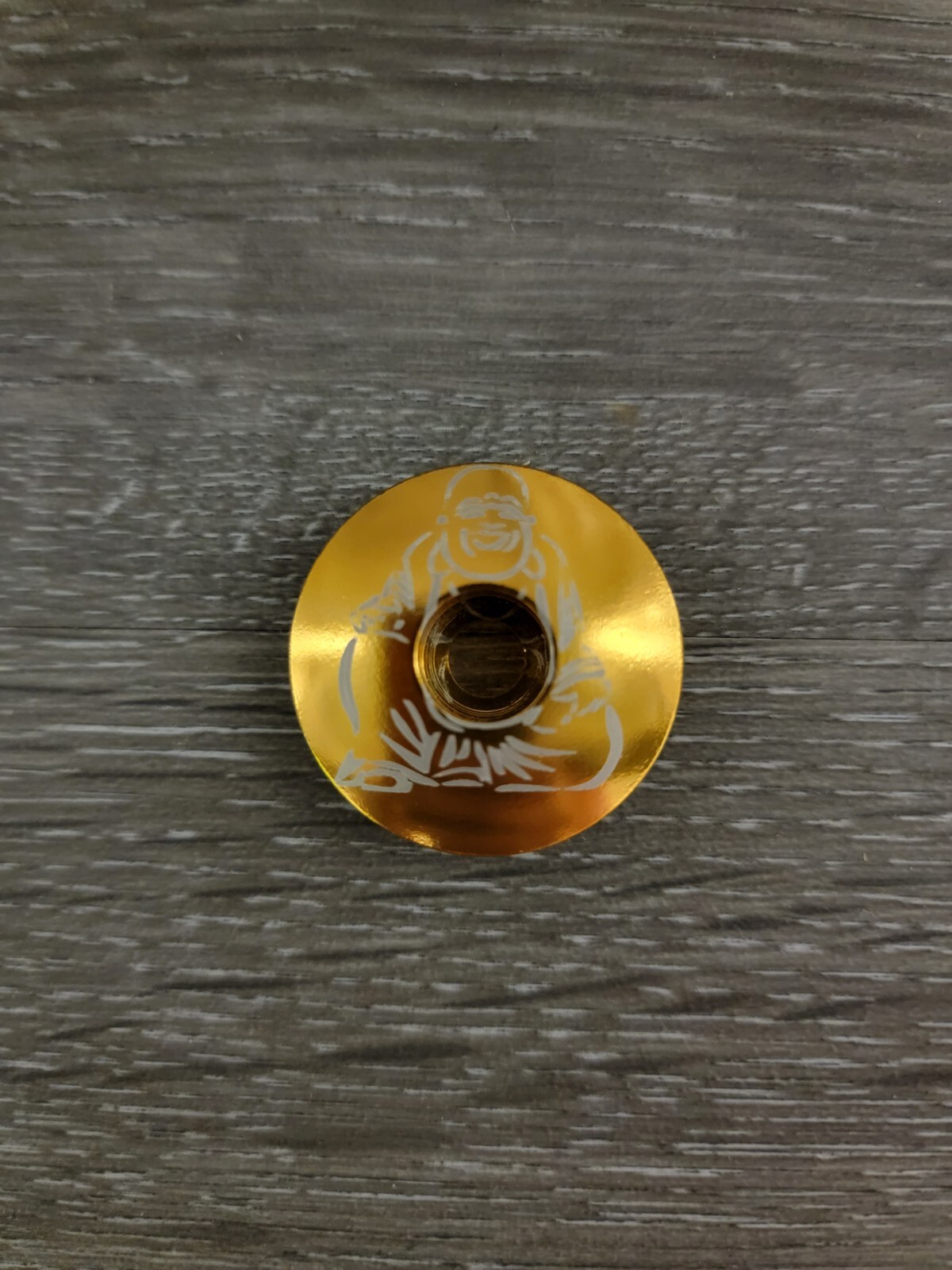 Budai Fat Buddha Bicycle Headset Top Stem Cap 1 1/8" Gold Laughing Buddha