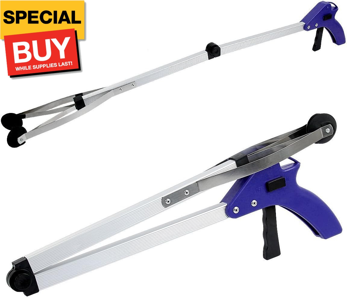 Reacher Grabber 32 Inch Extra Long Folding Reaching Claw Heavy Duty Mobility Aid