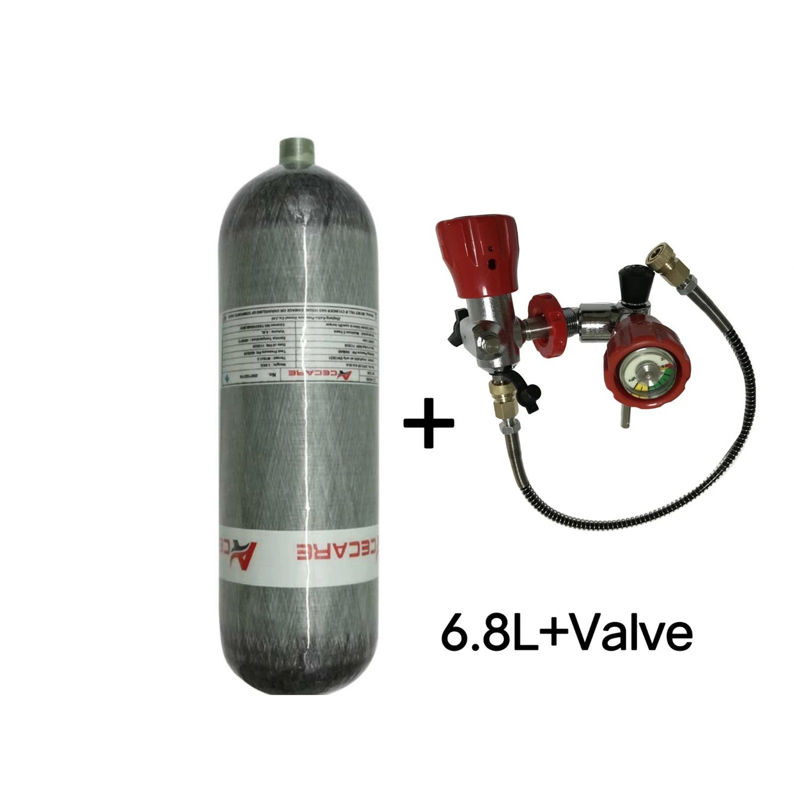 Acecare 6.8L PCP 30mpa Tank Air Tank Charging System with Valve Filling Station