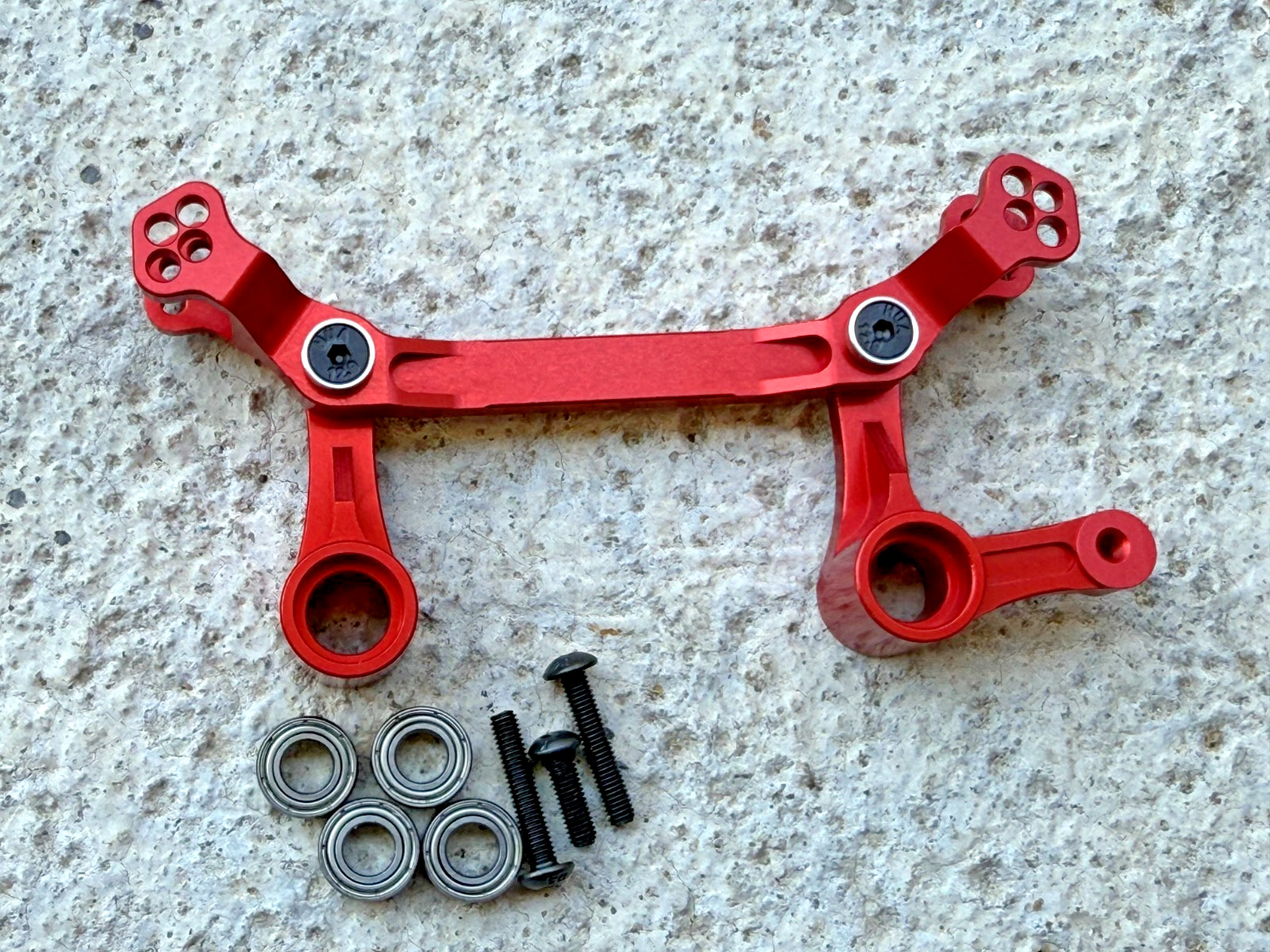 Aluminum Bearing Steering Bellcrank Arrma 1/10 Kraton 4s V2 4x4  BLX  Red