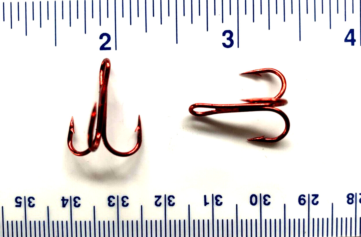 50 GT 9650 9650TR Red Extra Strong Treble Fish Hooks Size 6