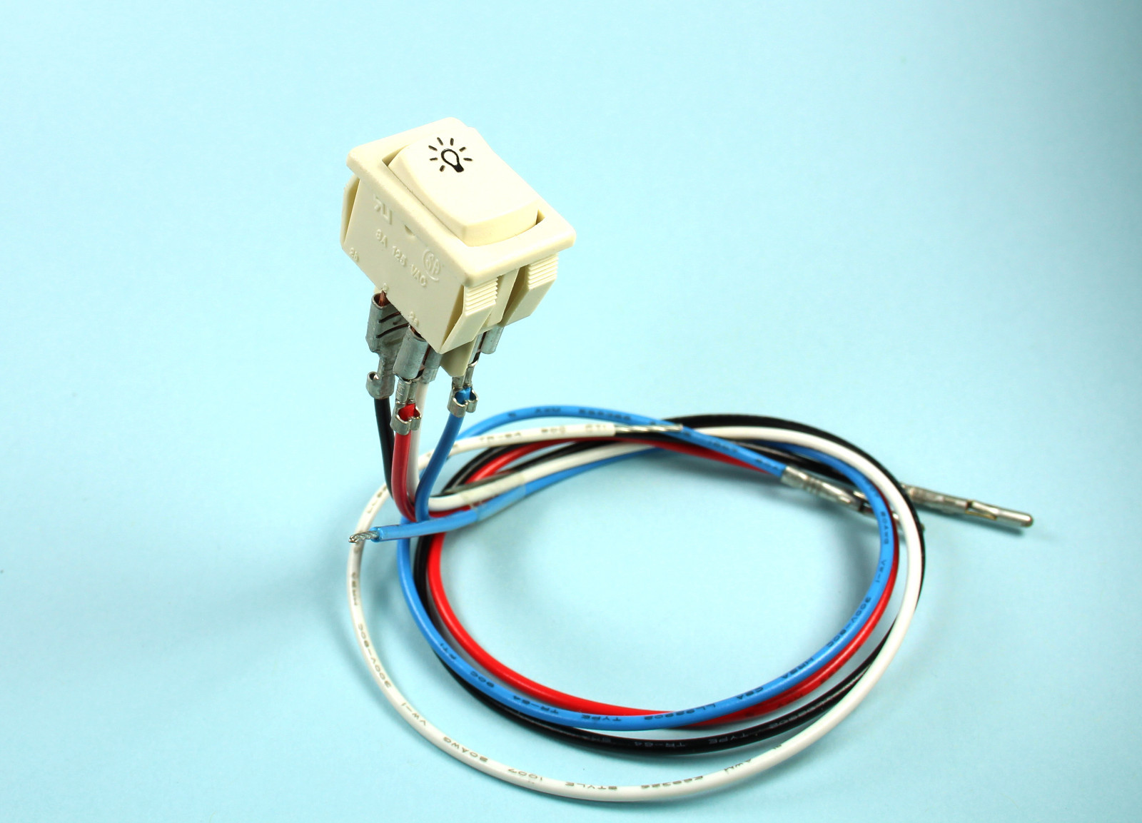 2pcs CW Fluorescent starter switch, 2 Pole Prewired, OFF/ON/(ON), 3A 125Vac,