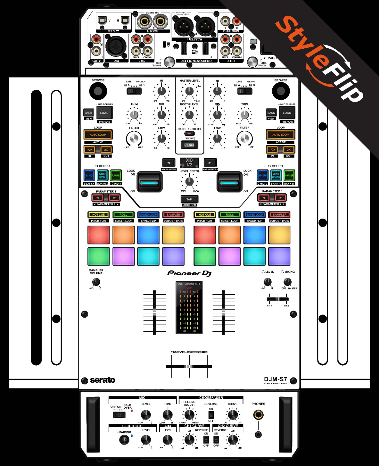 Pioneer DJM-S7 Skin | White | Protective Decal | StyleFlip Skins