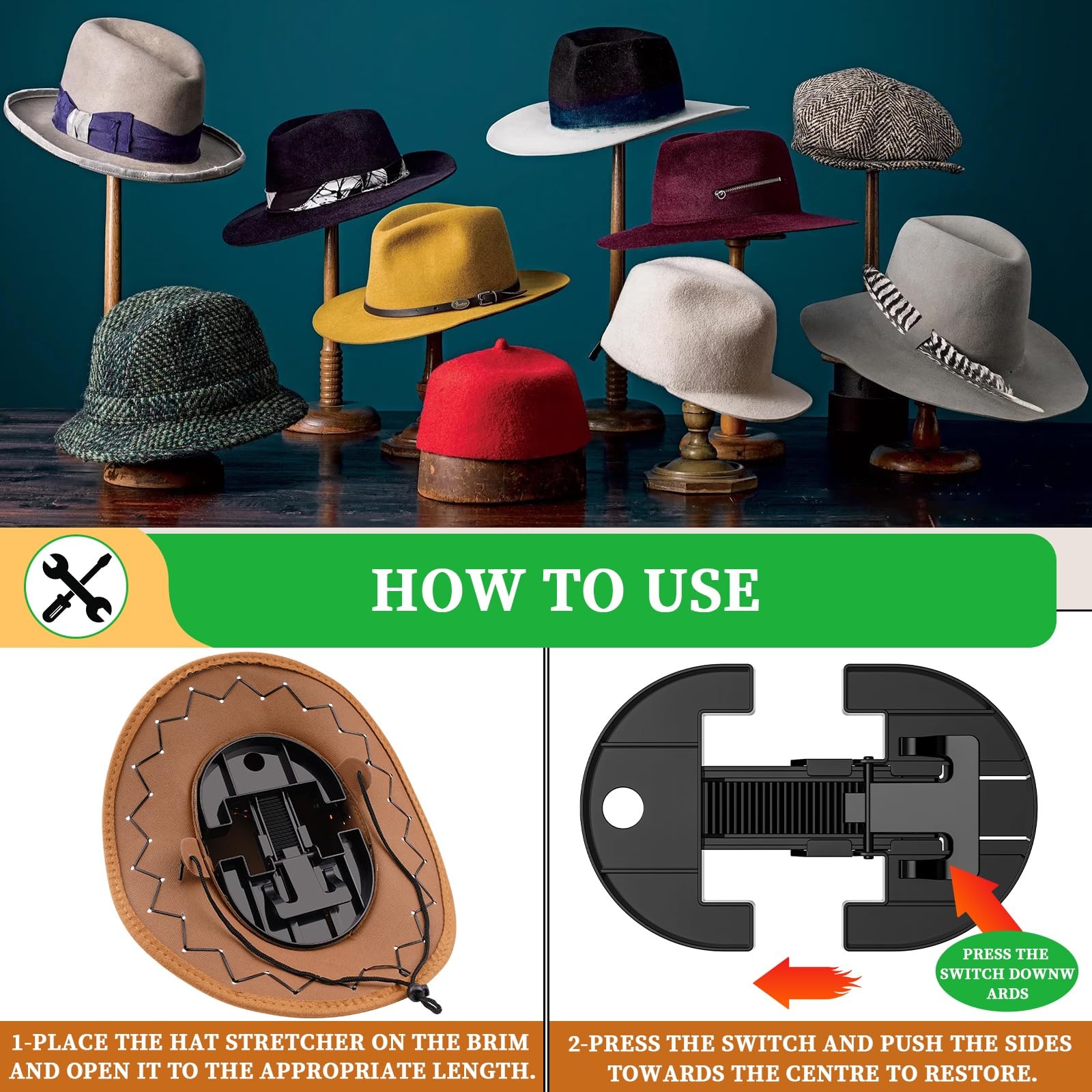 Adjustable Hat Stretcher for Baseball Caps Hat Stretchers for Fitted Hats