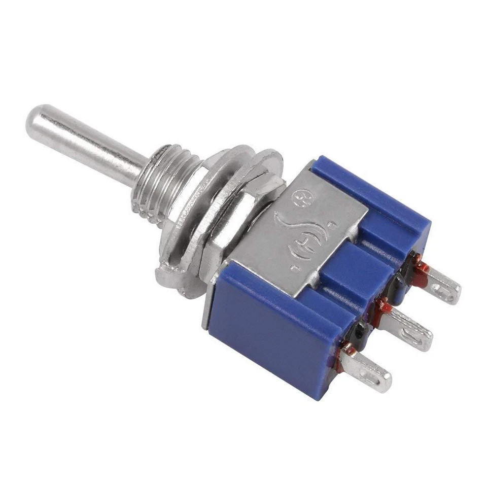5 Pack Mini Toggle Switch SPDT 3 Position ON OFF ON 6A 125V AC Panel Mount