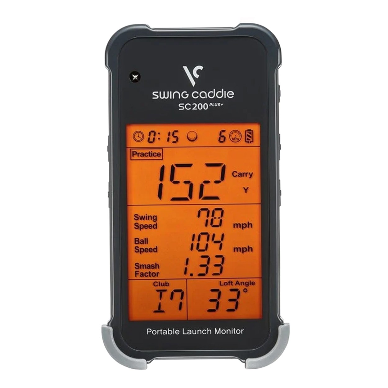 Voice Caddie Golf Swing Caddie SC200 Plus Portable Launch Monitor, Black/Gray
