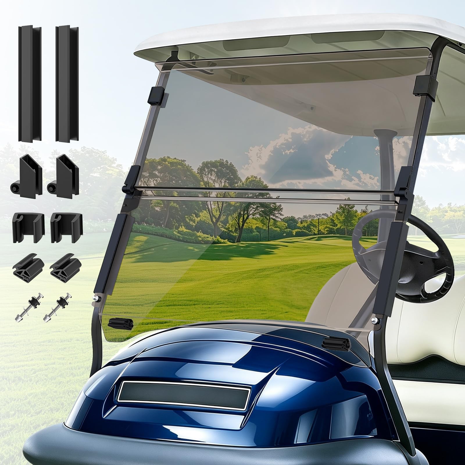CartClan Club Car Precedent Tinted Windshield, Golf Cart Precedent-Tinted