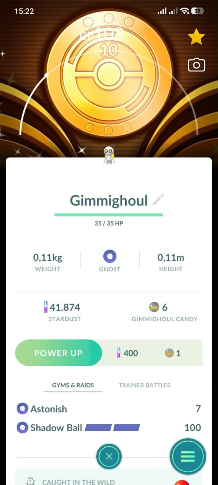 Pokémon Go - Shiny Gimmighoul Background 10th Anniversary Coin - PTC/ Trade 20K