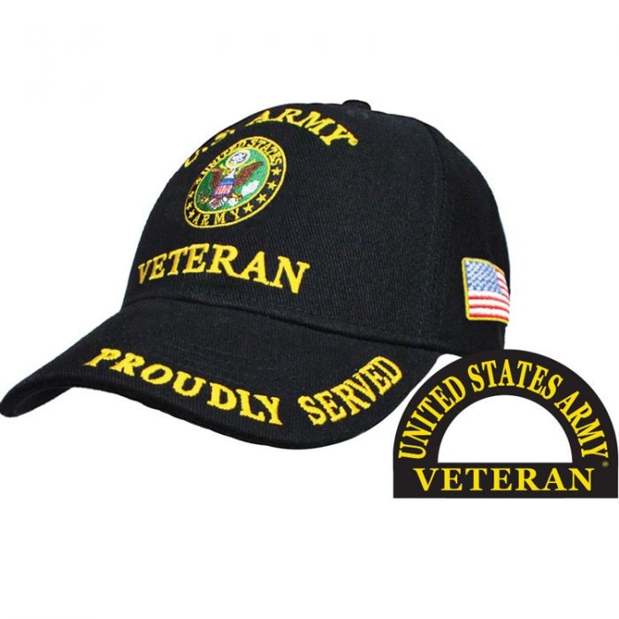 United States Veteran Proudly Served Baseball Cap Hat Military US Made