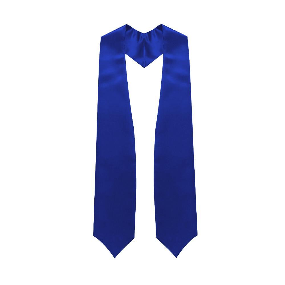 Endea Graduation Royal Blue Adult Plain Color Stole 62 Inches Unisex