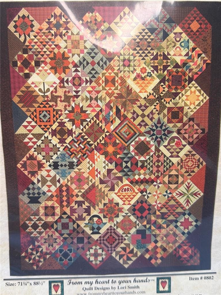 LORI SMITH Quilt Pattern - QUILT BLOCK SAMPLER #0802 - 71.75" x 88.5"