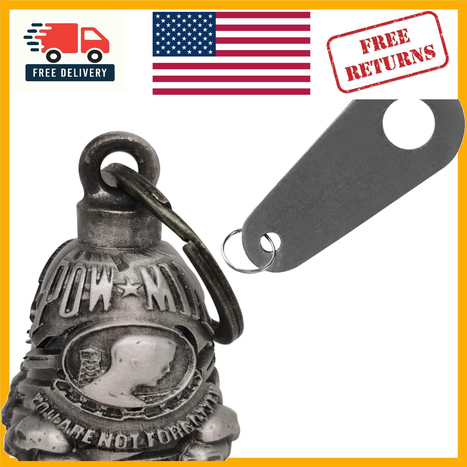 Chic Zinc Alloy Motorcycle Bell Keychain for Good Luck - Perfect Gift for Bikers