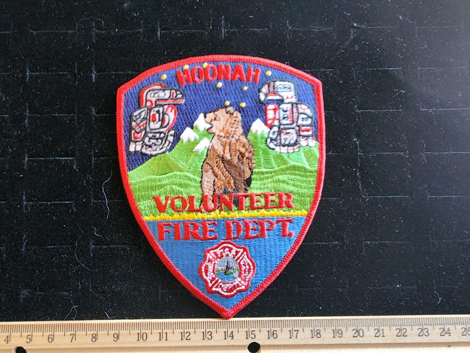 Vintage Fire Department Patch Hoonah Volunteer Fire Department Alaska