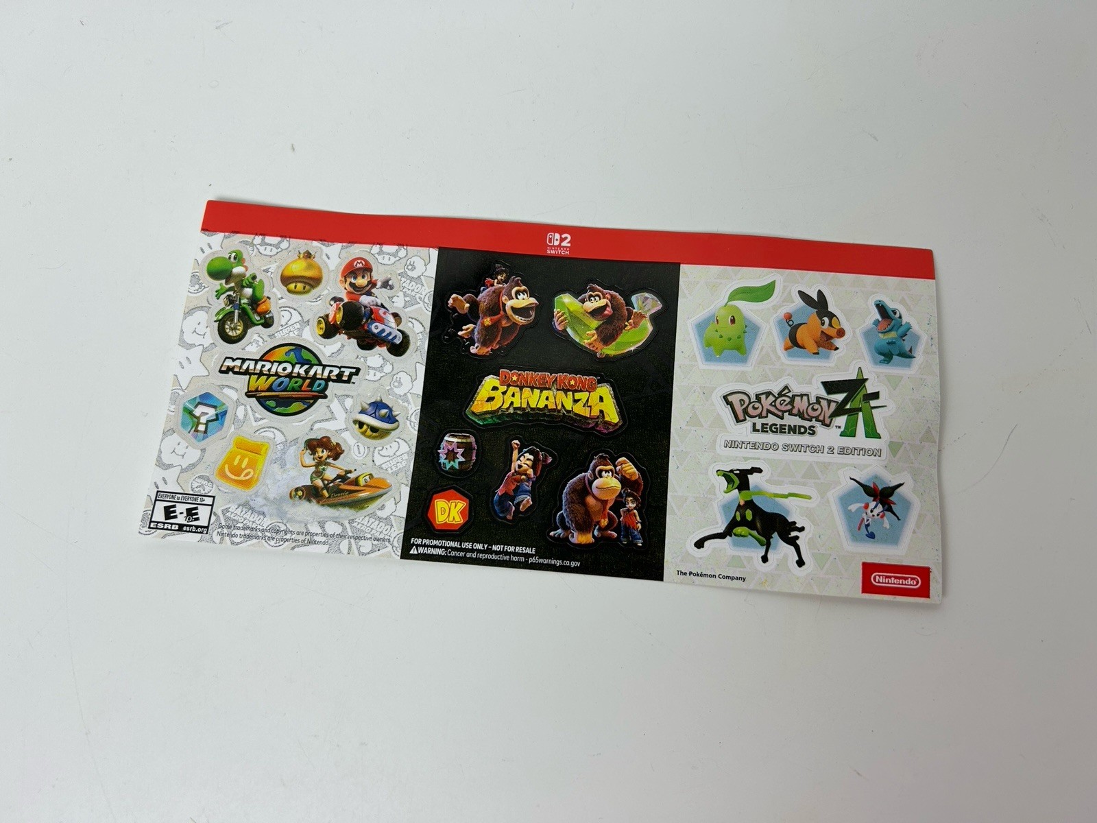 Promotional Sticker Sticker Sheet Nintendo Switch Pokemon Mario Kart Donkey Kong