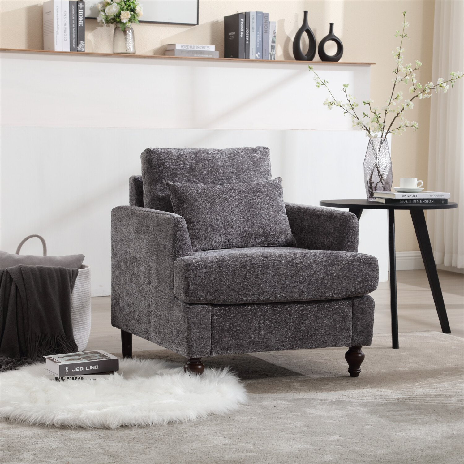 Modern Accent Chair Single Sofa Upholstered Armchair Lounge Chair Club Chair