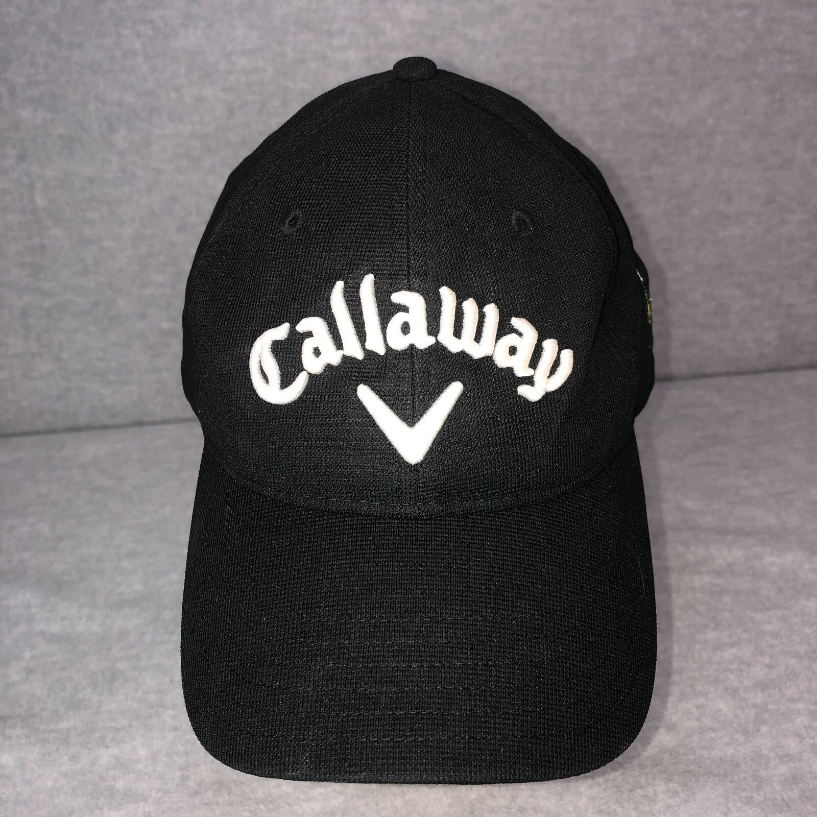 Callaway Golf Black Adjustable Golf Hat/Cap Embroidered Flag L/XL Flex