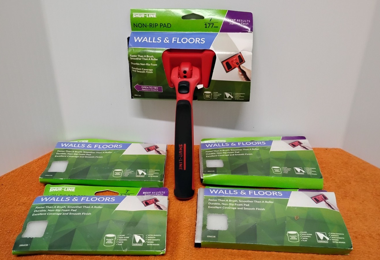 Shur-line 7" Non-Rip Pad Painter w/ Comfort grip Handle & 4Pads Refills #2006128